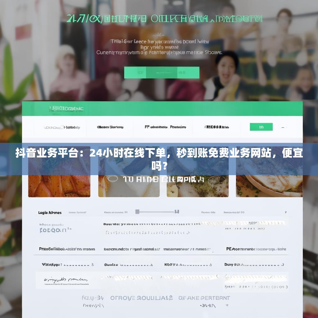 抖音业务平台：24小时在线下单，秒到账免费业务网站，便宜吗？