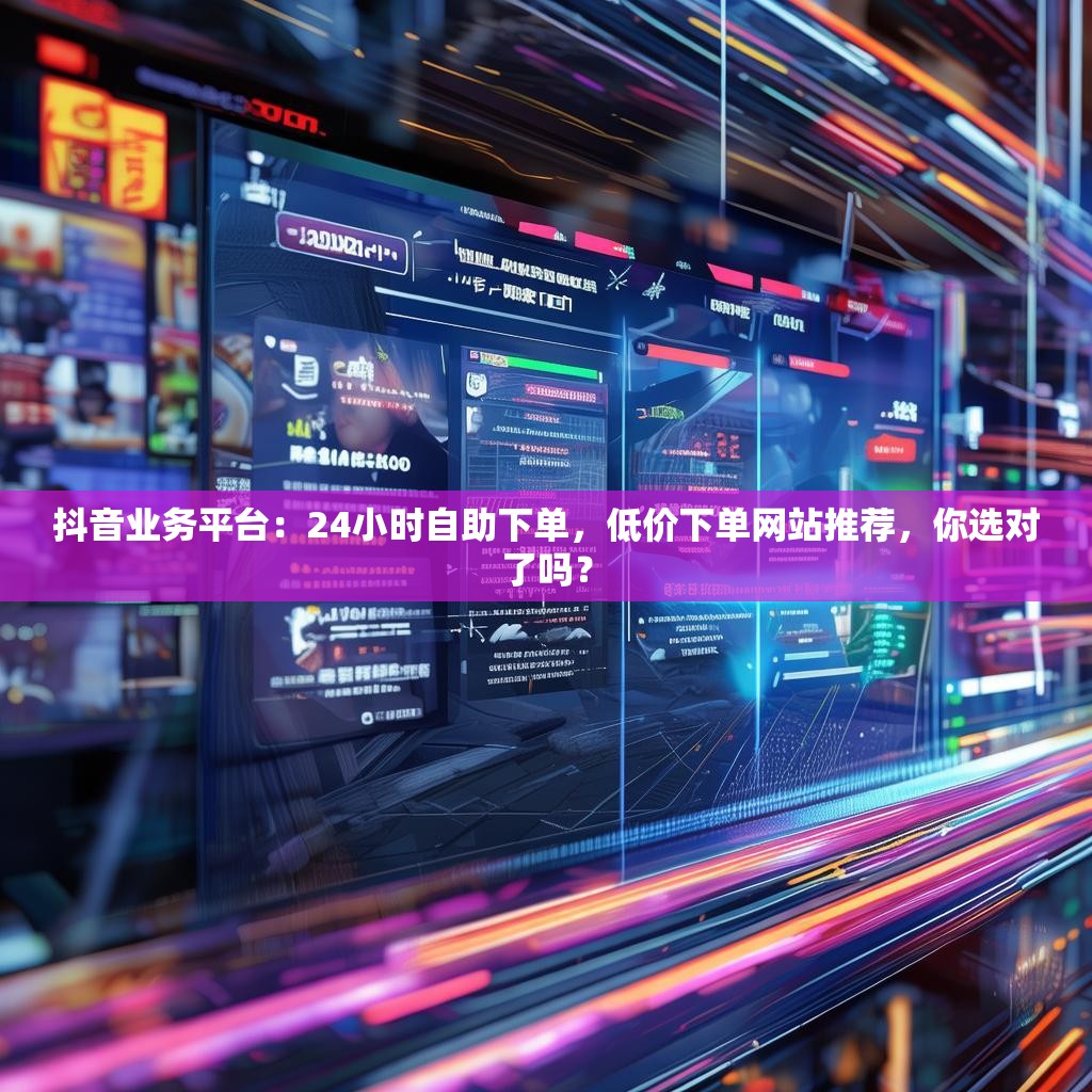 抖音业务平台：24小时自助下单，低价下单网站推荐，你选对了吗？