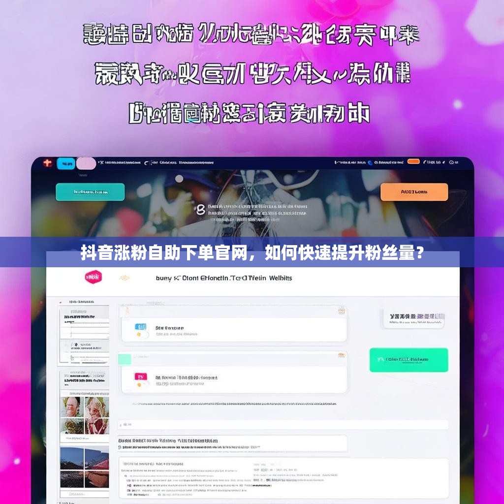 抖音涨粉自助下单官网，如何快速提升粉丝量？