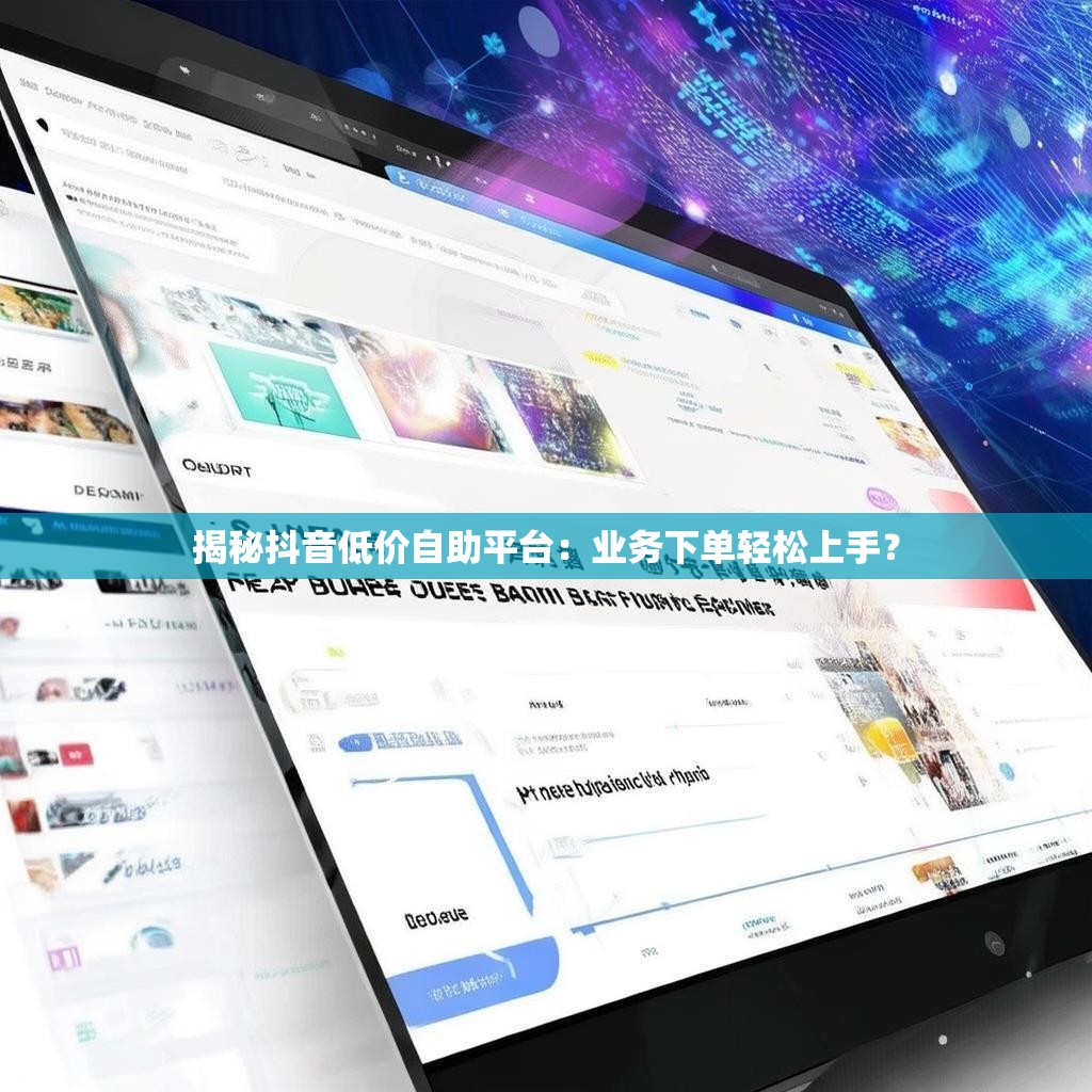 揭秘抖音低价自助平台：业务下单轻松上手？