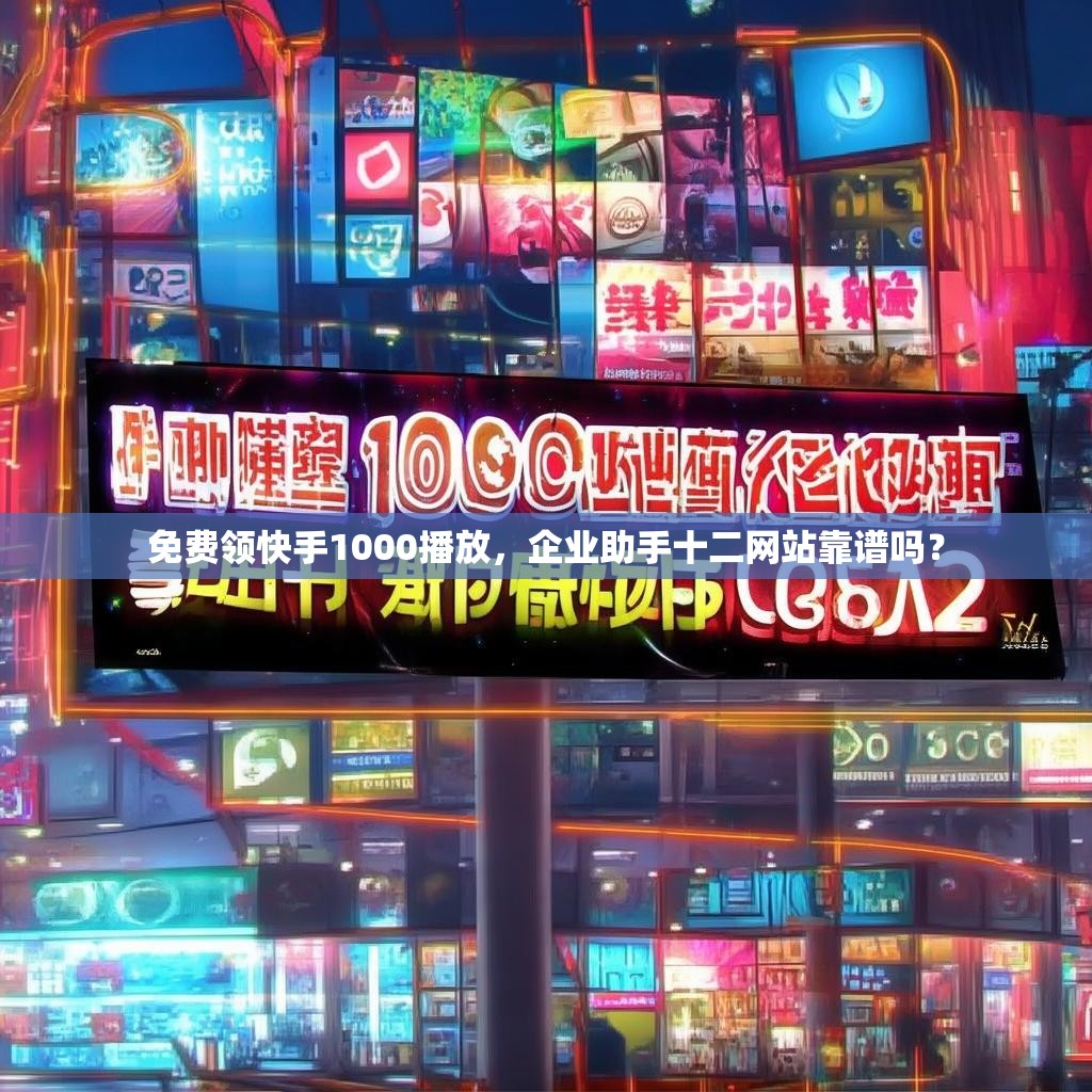 免费领快手1000播放，企业助手十二网站靠谱吗？