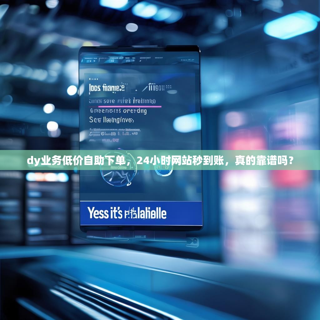 dy业务低价自助下单，24小时网站秒到账，真的靠谱吗？