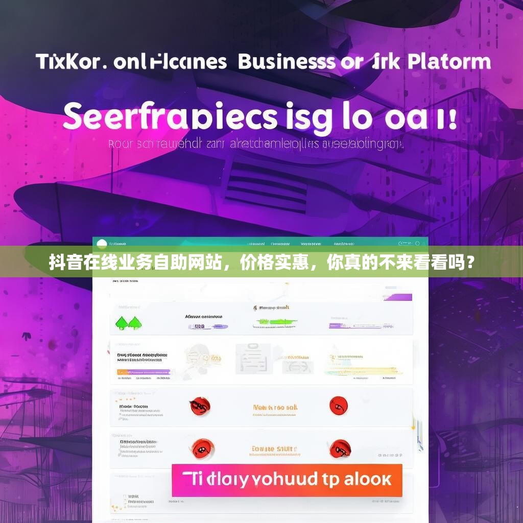 抖音在线业务自助网站，价格实惠，你真的不来看看吗？