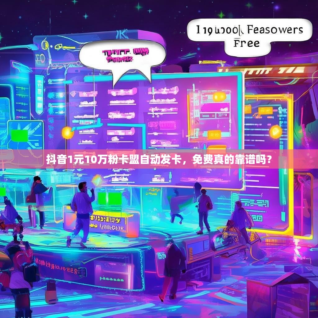 抖音1元10万粉卡盟自动发卡，免费真的靠谱吗？