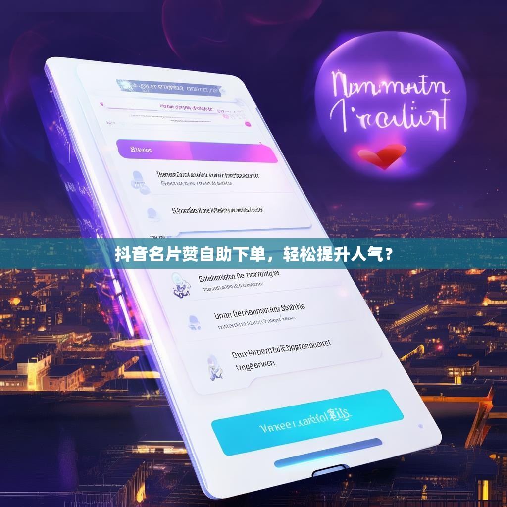 抖音名片赞自助下单，轻松提升人气？