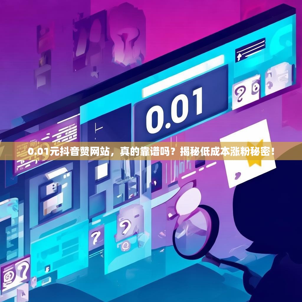 0.01元抖音赞网站,真的靠谱吗?揭秘低成本涨粉秘密! 0.01元抖音赞网站,真的靠谱吗?揭秘低成本涨粉秘密!