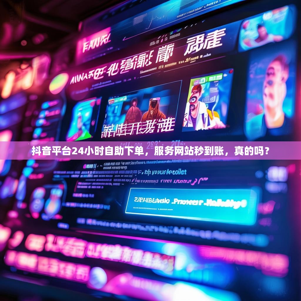 抖音平台24小时自助下单，服务网站秒到账，真的吗？