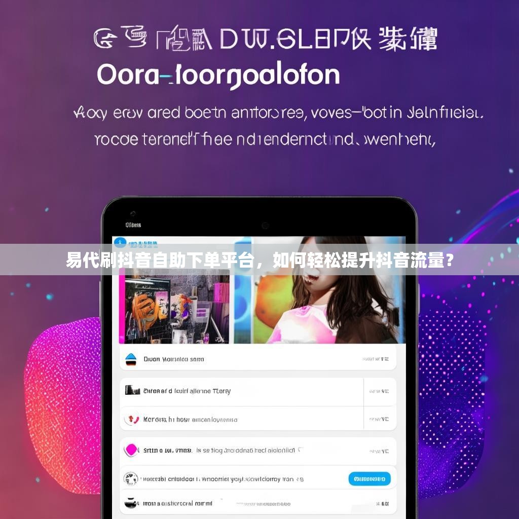 易代刷抖音自助下单平台，如何轻松提升抖音流量？