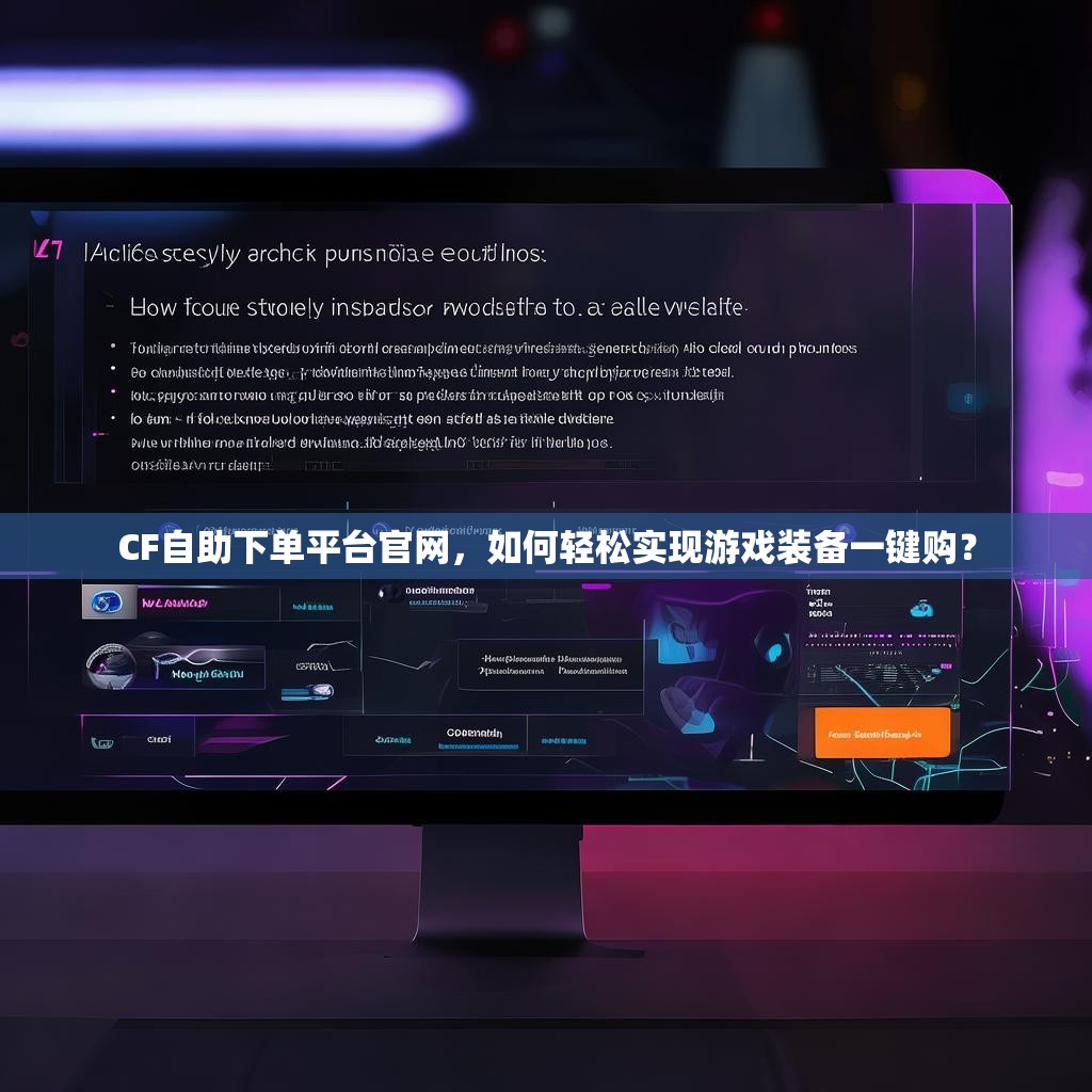 CF自助下单平台官网，如何轻松实现游戏装备一键购？